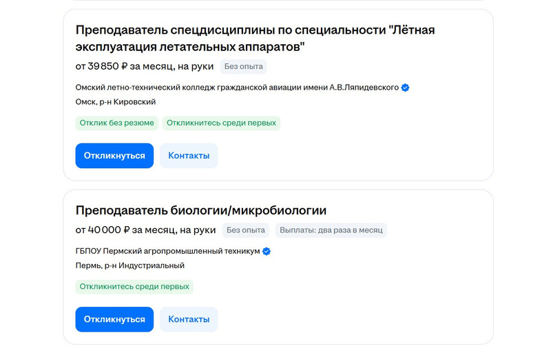 Преподавателей в учреждения СПО многие работодатели готовы брать без опыта.