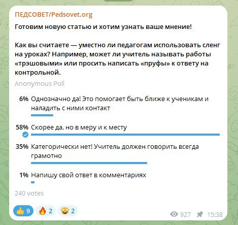 Большинство подписчиков выбирают золотую середину — употреблять сленг в уместной ситуации